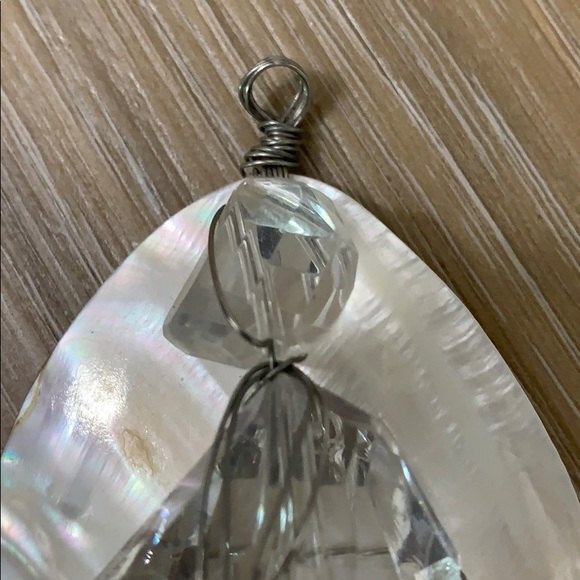 White Abalone Shell Charm Pendant Designer Original - Picture 3 of 4